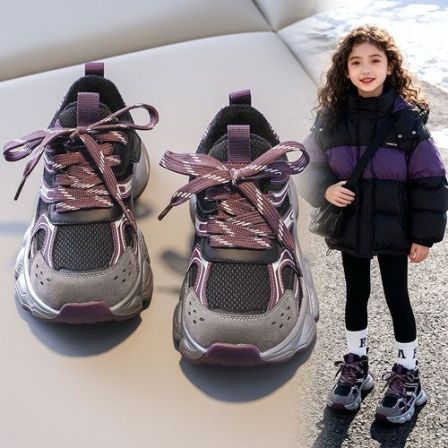 女童运动鞋2025秋冬新款儿童加绒鞋子中大童女孩学生轻便百搭童鞋