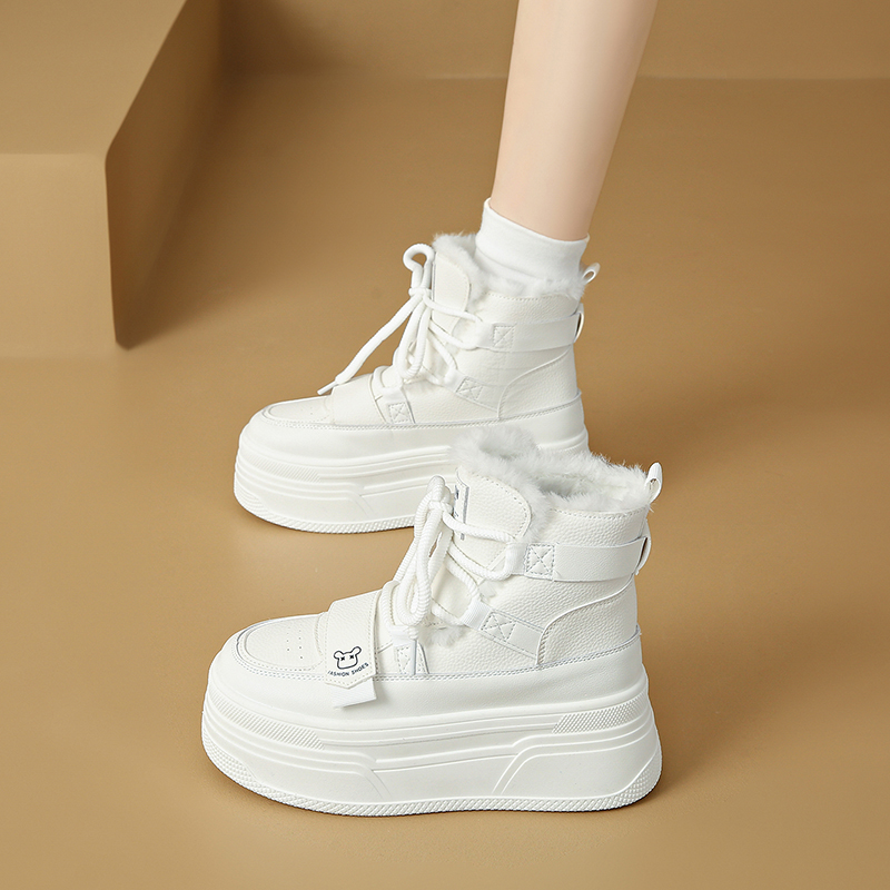 厚底雪地靴女款2025新款冬季加绒加厚保暖棉鞋防滑学生跑步靴子女主图