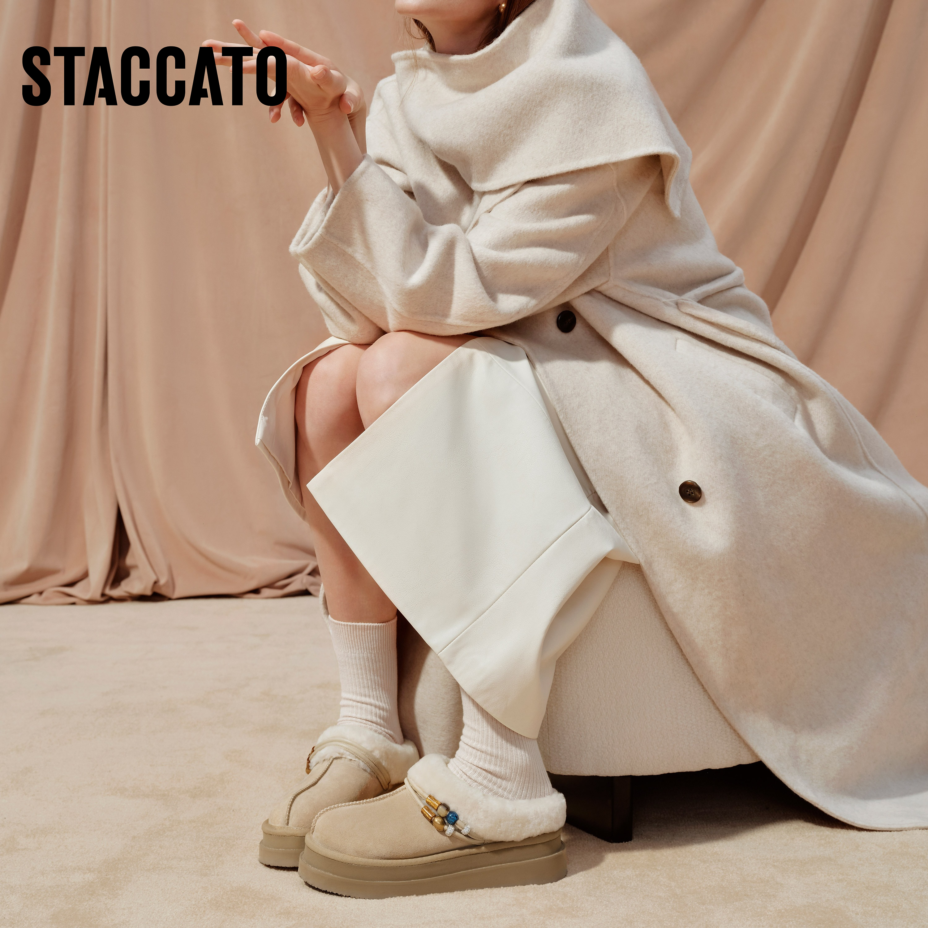 【所有女生的衣橱直播间】思加图雪团团雪松松雪绒绒加绒保暖靴子主图