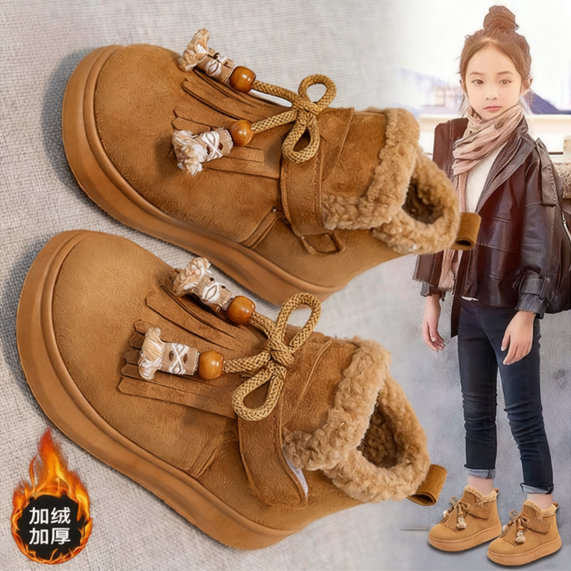 官网C&K女童雪地靴2025新款冬季儿童加厚保暖大棉靴女孩防滑棉鞋主图