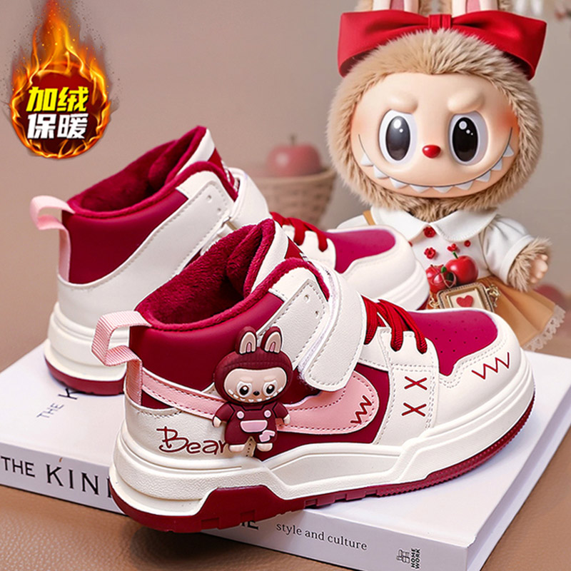 官网C&K拉布布女童棉鞋2025新款冬季加绒儿童运动鞋中大童雪地靴主图