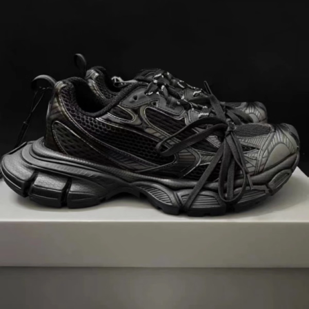 高端巴家3xl黑武士老爹鞋做旧男鞋女冬季2025新款厚底增高运动鞋