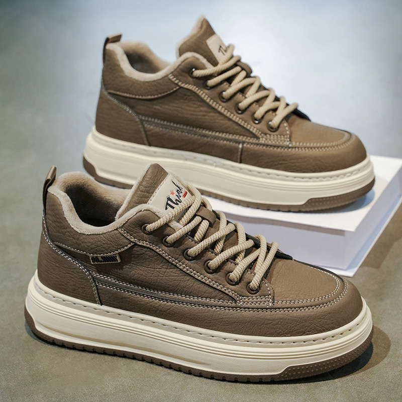 男鞋2025新款冬季加绒保暖二棉鞋男士板鞋英伦风复古增高运动潮鞋主图