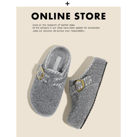 5CM增高版！厚底加绒勃肯鞋女2025新款冬季保暖毛毛棉鞋包头半拖