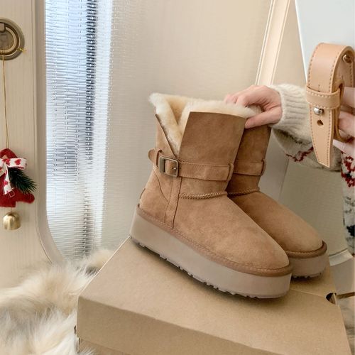 【sheii苏茵茵】雪山暖炉~保暖两穿加绒厚底短靴筒女雪地靴E4421315主图