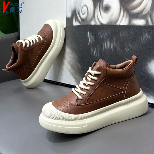 复古港风休闲棉鞋冬季新款加绒高帮鞋男士时尚百搭厚底运动休闲鞋主图