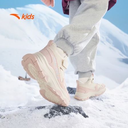 【山川丨皮面加绒】安踏儿童棉鞋防水防滑运动鞋加厚高帮二棉鞋冬款