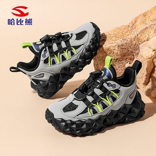 哈比熊新款儿童运动鞋冬季皮面休闲童鞋榴莲底防滑户外轻便运动鞋主图