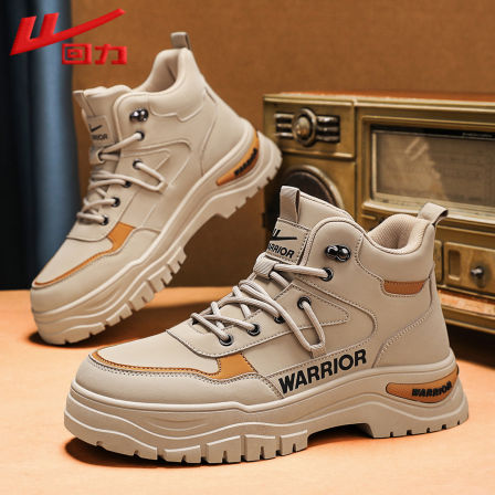 回力男鞋2025冬季新款户外工地干活高帮耐磨防护工装马丁劳保鞋子