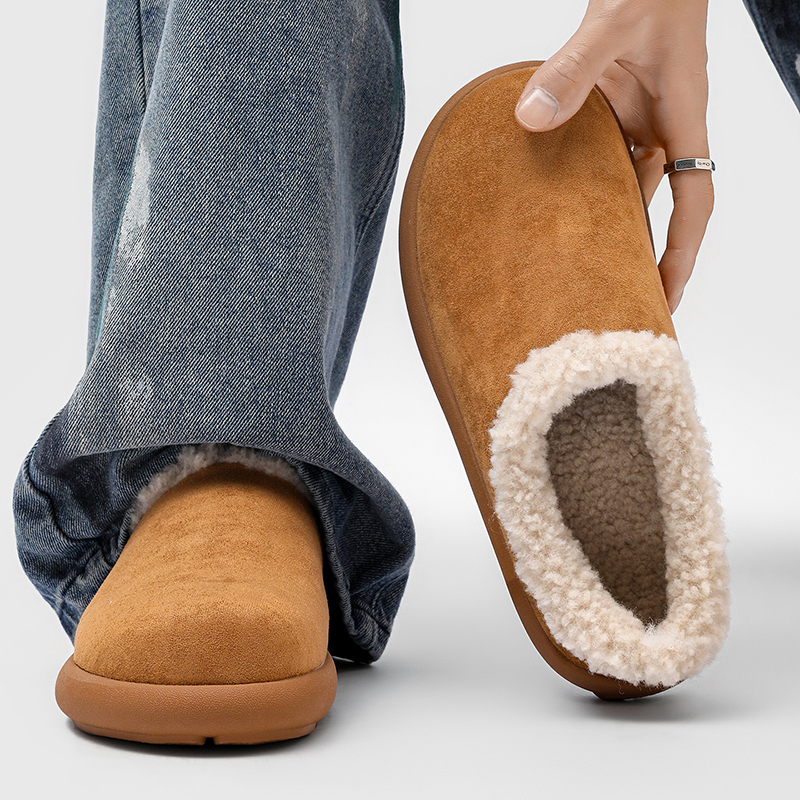 冬季加绒加厚小土豆勃肯鞋男款复古一脚蹬全包棉鞋室外保暖雪地靴主图