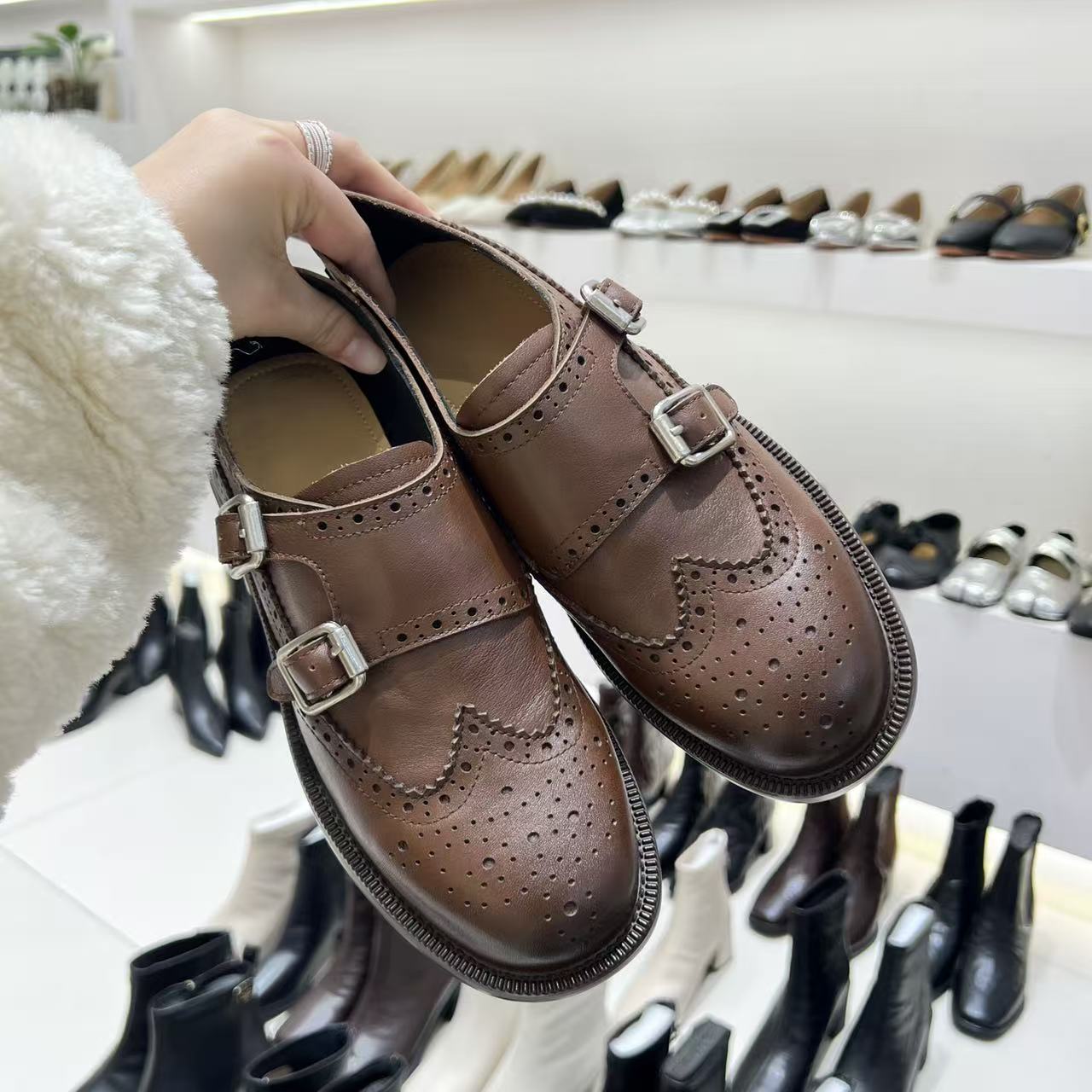 QIQI绮绮家~真皮英伦风复古乐福鞋（跟高3cm）4857【温州】#11-24主图