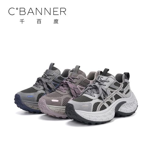 C.BANNER/千百度时尚休闲鞋女2025新款厚底潮流网面拼色老爹鞋主图