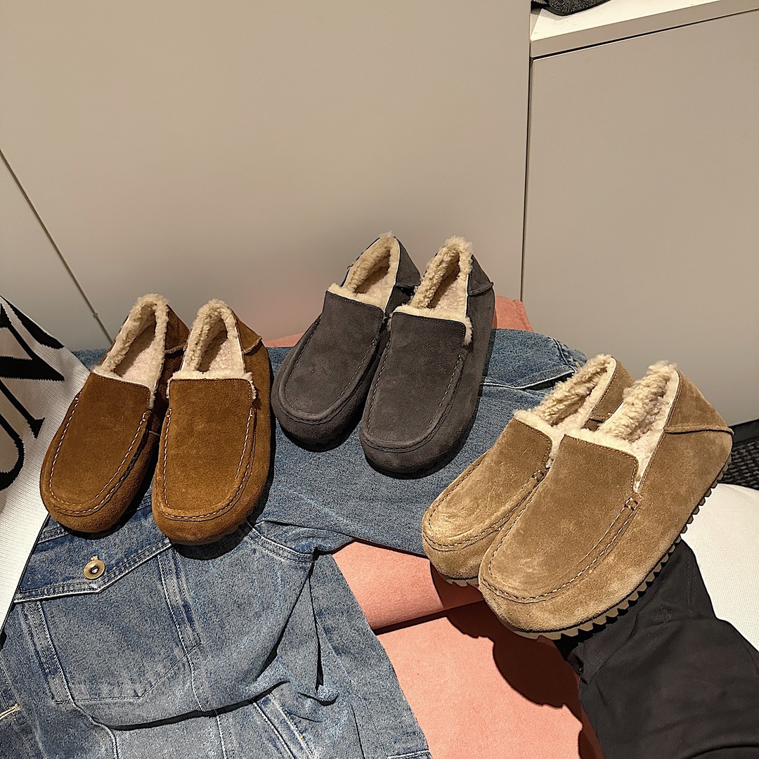 TS/TS穆勒鞋女2025秋冬新款简约百搭一脚蹬复古时尚加绒勃肯鞋主图