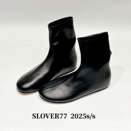 SLover77定制｜追素~超软真皮短筒显瘦弹力新款圆头平底气质瘦瘦靴