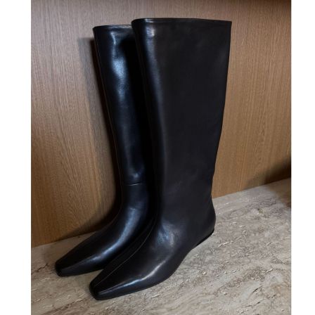 TANTAN 进口山羊油腊皮长筒时装靴4212