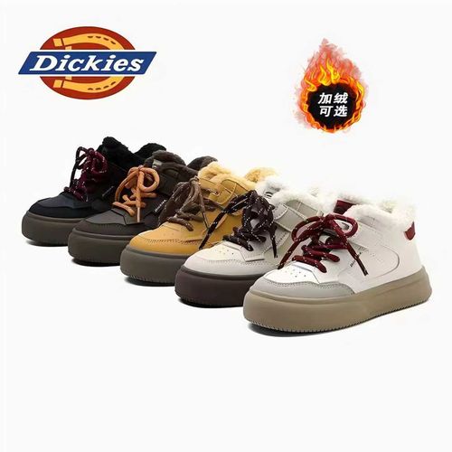 Dickies儿童冬季新款时尚运动休闲板鞋加绒加厚保暖中高帮雪地靴主图