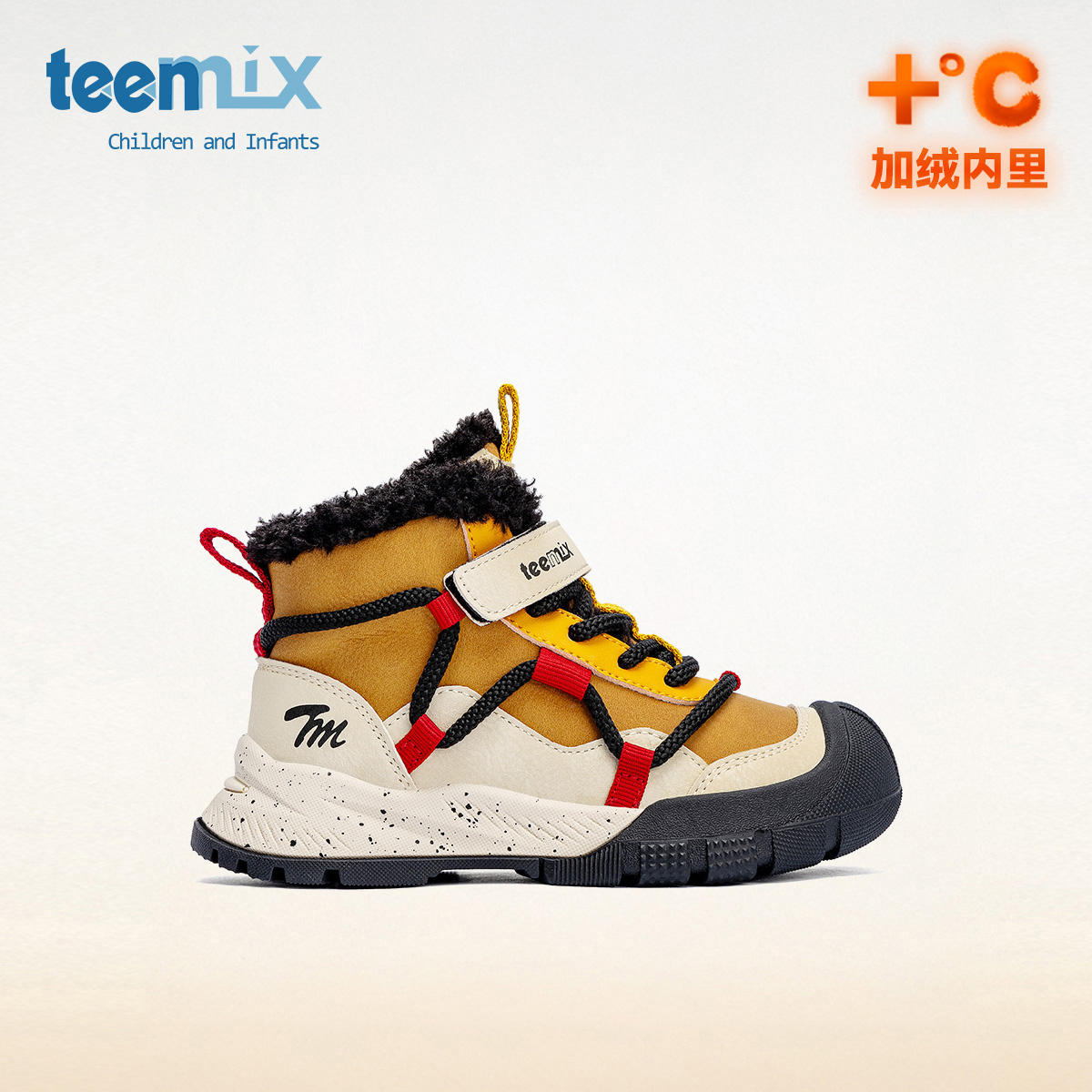 天美意童鞋2025冬季新款男童加绒保暖二棉鞋女童高帮运动鞋雪地鞋主图
