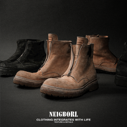 【新世界】NEIGBORL钊叔制美式潮流高帮水洗马皮挪威缝休闲马丁靴