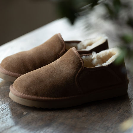 封面是花 牛反绒 皮毛一体 一脚蹬 橡胶底雪地靴