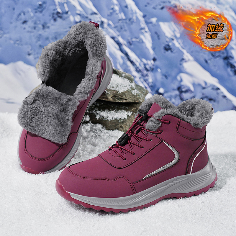 张凯丽老人东北大棉鞋女款冬季加绒加厚妈妈棉靴中老年防滑雪地靴主图