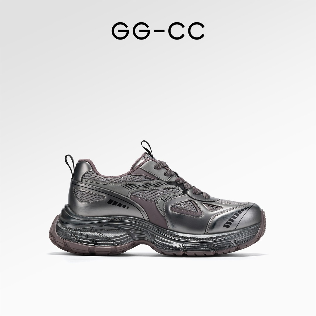 GG-CC【跟高5.5cm】时尚潮流复古银黑色秋季休闲鞋8659主图