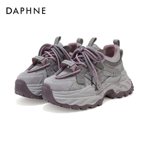Daphne/达芙妮2025秋冬新款厚底增高老爹鞋双鞋带时尚百搭女鞋主图