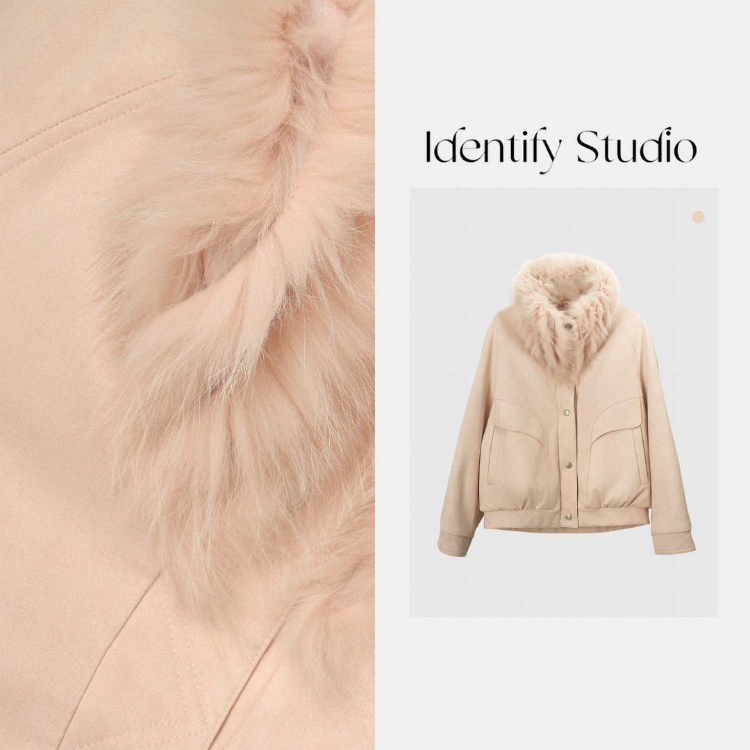  IDENTIFY冬季时尚休闲狐狸毛领拼接设计羽绒外套25AWZX11029094主图