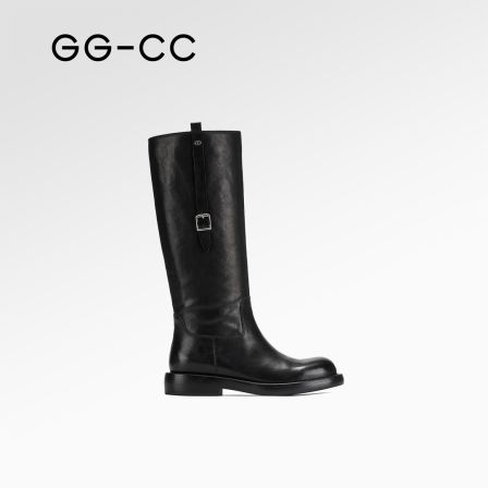 GG-CC【跟高3.5cm】冬季新款复古骑士靴西部牛仔长靴马术靴子女5405