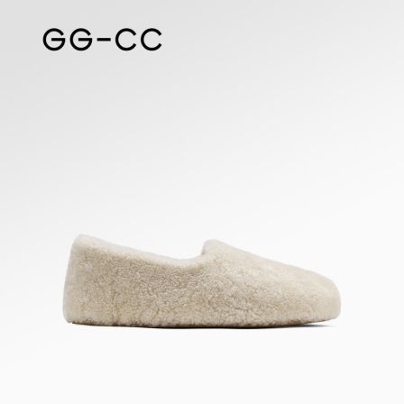 GG-CC【跟高3CM】秋季新款法式浪漫千金感毛毛鞋女芭蕾单鞋7620