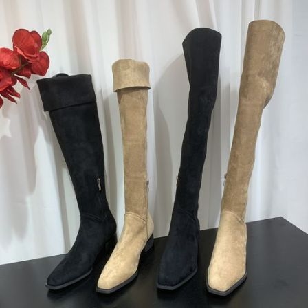 过膝靴女长靴秋冬季新款两穿靴子2025年法式粗跟长筒靴堆堆靴高筒