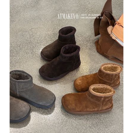 吕小布 | B家羊皮毛一体雪地靴 高丝光牛皮御寒加厚保暖棉鞋0717