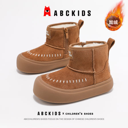 ABCkids童鞋儿童保暖雪地靴冬季加绒加厚大棉鞋男童防滑女童棉靴
