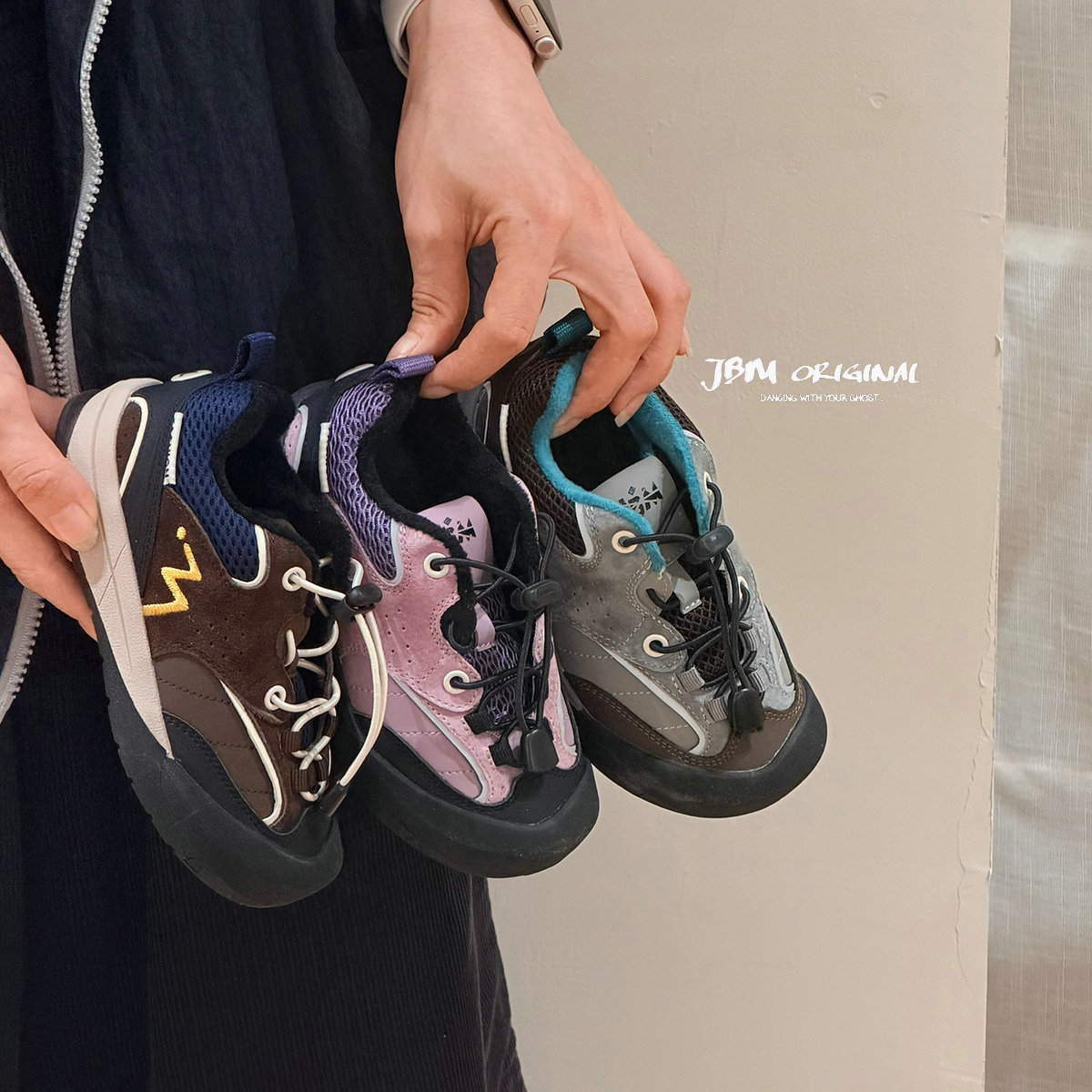 JBM秋冬新款潮鞋加绒运动鞋男女童户外休闲鞋防滑保暖学生登山鞋主图