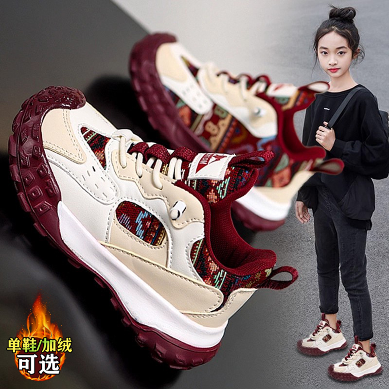 官网C&K女童棉鞋2025新款冬季加绒二棉儿童运动鞋大童女孩老爹鞋主图