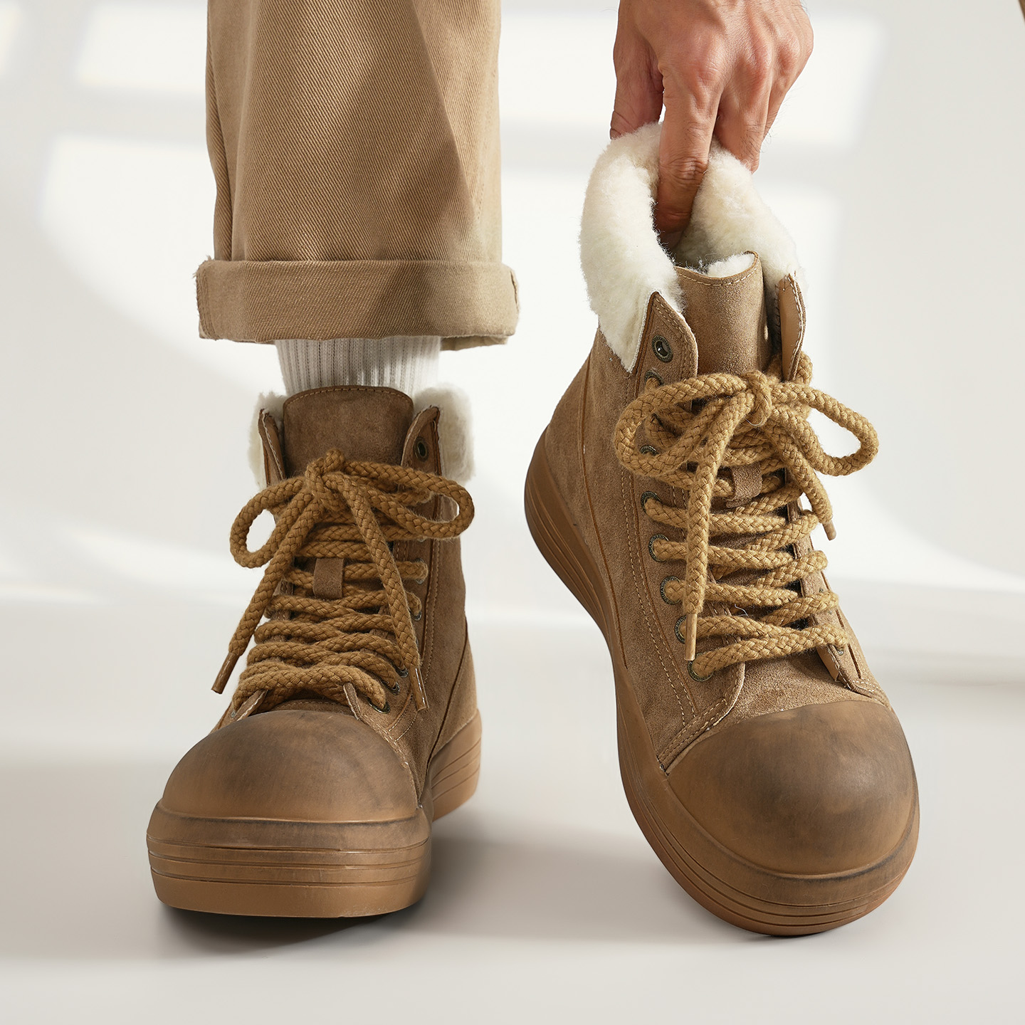 东北零下40°大棉鞋加绒加厚情侣雪地靴男冬季新款高帮防寒马丁靴主图