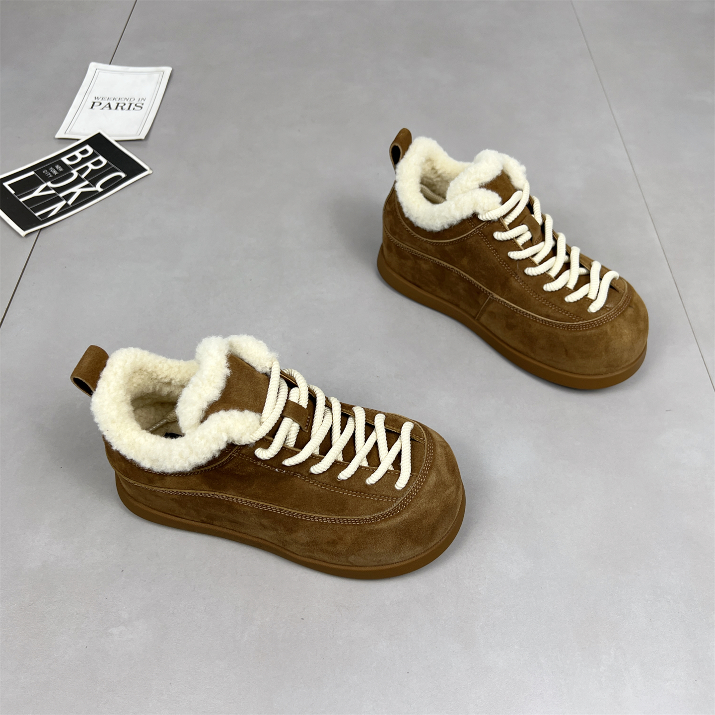 真皮羊毛雪地靴女2025冬季新款圆头系带厚底加厚保暖休闲棉鞋潮主图