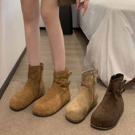 贾不假雪地靴女2025新款冬季内增高保暖棉鞋加厚短筒靴加绒勃肯靴