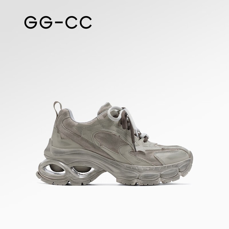GG-CC【跟高6.5cm】脏脏厚底老爹鞋女秋季新款做旧运动休闲鞋子6733主图