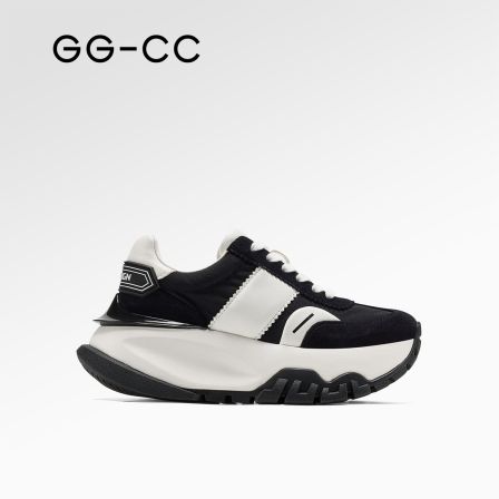 GG-CC【跟高7cm】潮流厚底增高阿甘鞋女熊猫鞋板鞋3298