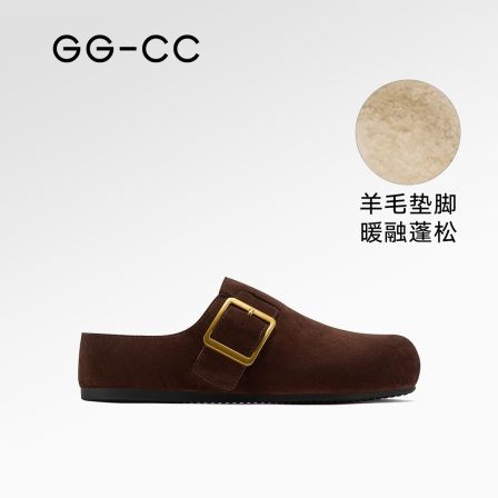 GG-CC【跟高2.5cm】秋季新款法式复古勃肯包头拖女半拖鞋外穿7603