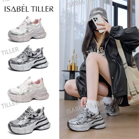 ISABEL TILLER 经典银月复古老爹鞋【增高6cm]爆款情侣鞋