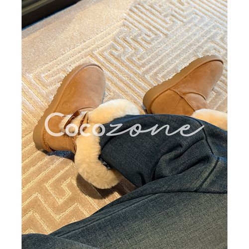 COCO ZONE 刘 一一 绒面纽扣装饰舒适雪地靴 CD2A3108主图