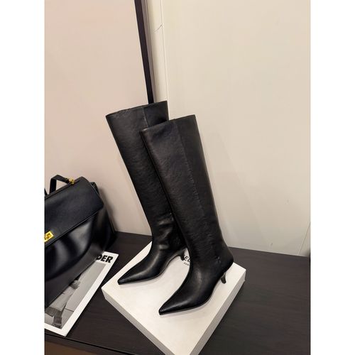 现货！5CM~时装靴百搭骑士粗跟高筒靴女鞋过膝时尚低跟女靴主图