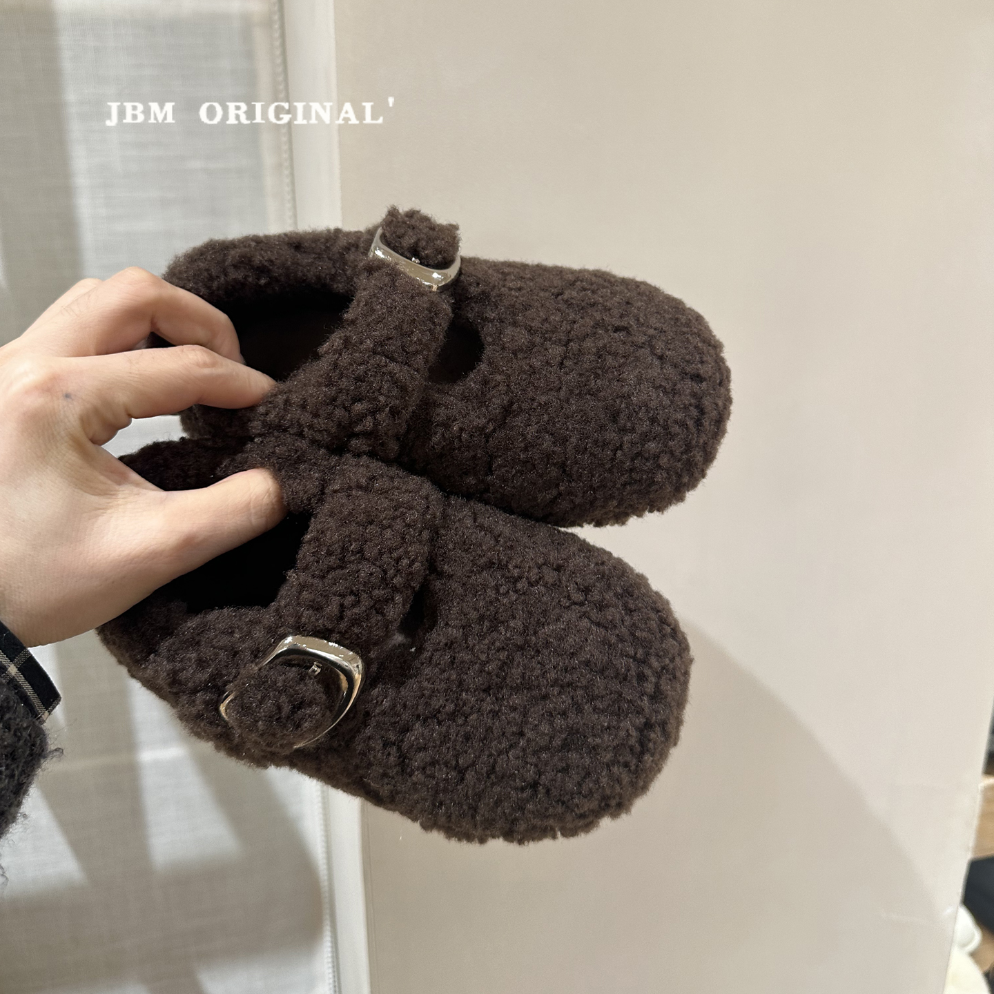 JBM 韩版儿童玛丽珍羊羔毛勃肯棉鞋中大童复古洋气时髦保暖毛毛鞋主图