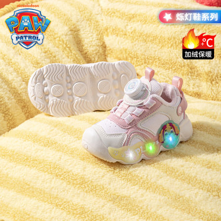 汪汪队女童闪灯休闲鞋2025年秋冬新款加绒加厚舒适保暖儿童雪地靴