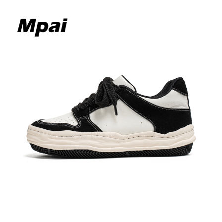 梦牌 时尚溶解底板鞋潮流百搭黑白拼色舒适透气厚底运动休闲鞋男