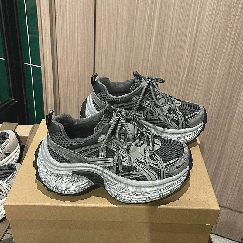 LOFTIME2025WIN17新品秋冬款5.5轻型缓震厚底保暖绒里运动老爹鞋主图