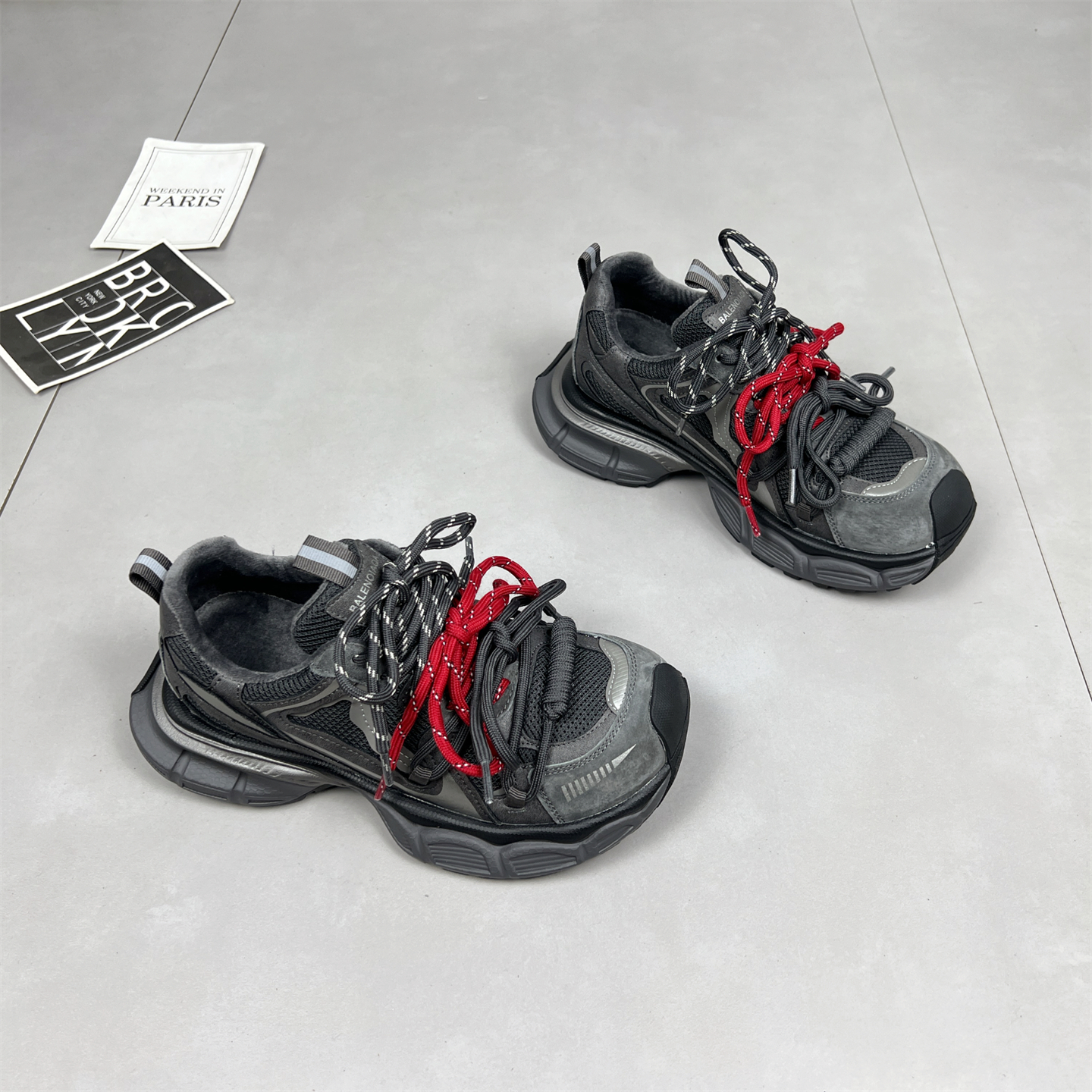 真皮小怪兽老爹鞋女2025冬季新款加绒保暖厚底时尚百搭运动休闲鞋主图