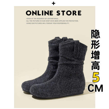 灰色勃肯短靴女冬季2025新款瘦瘦靴加绒保暖毛毛棉鞋东北雪地靴