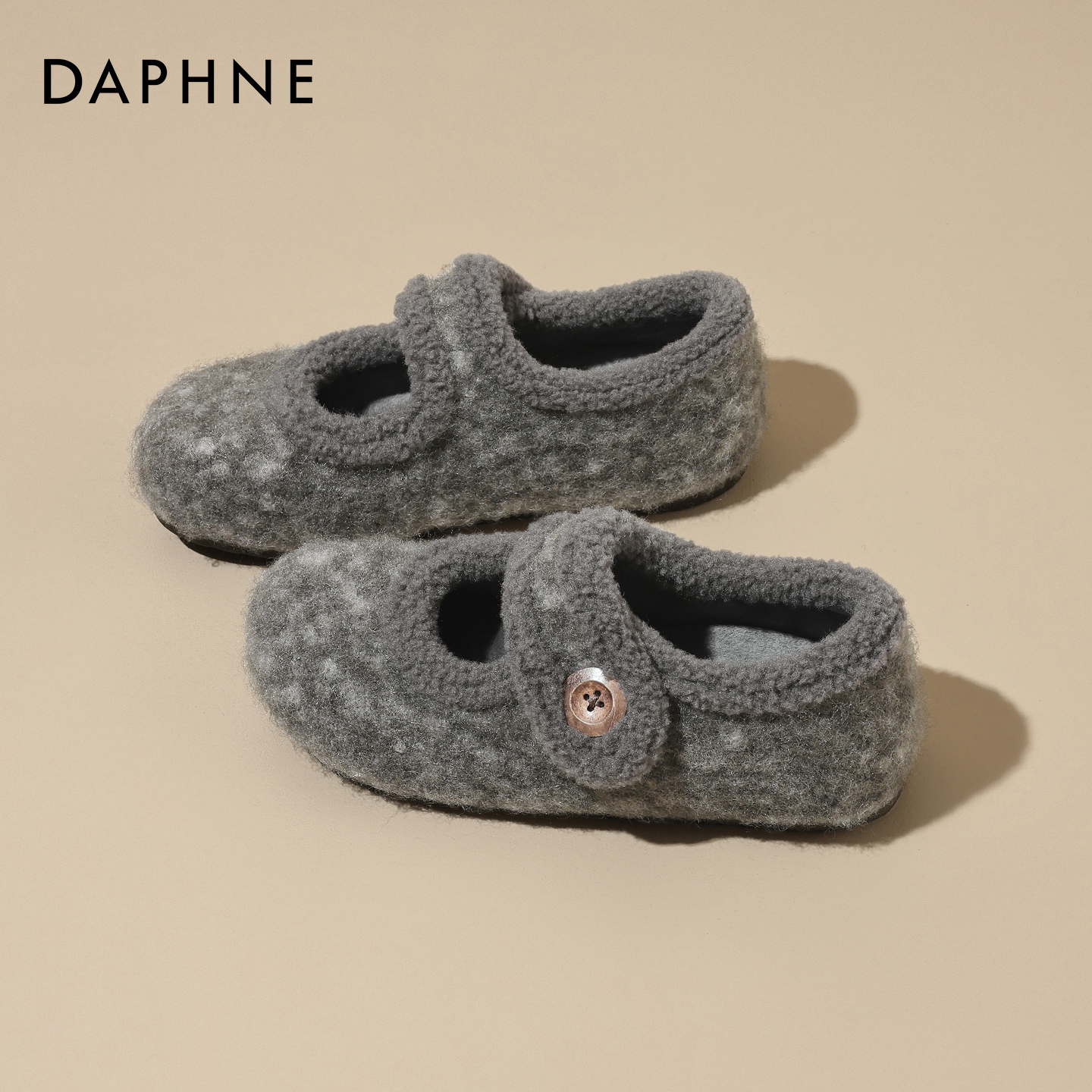 达芙妮内增高复古勃肯棉鞋女款2025新款冬季加绒雪地靴保暖毛毛鞋主图